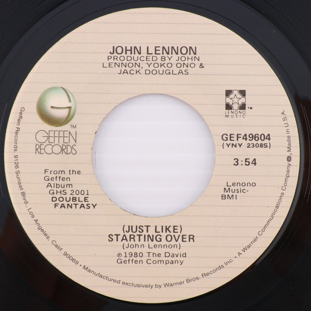 John Lennon, (Just Like) Starting Over / Kiss Kiss Kiss, 45 rpm 7" Single Record